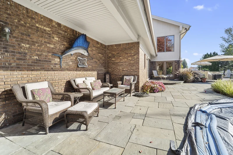 Covered patio seating